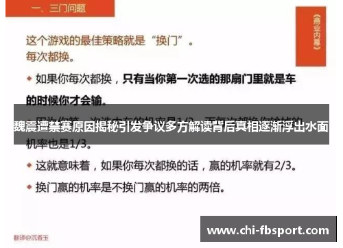 魏震遭禁赛原因揭秘引发争议多方解读背后真相逐渐浮出水面